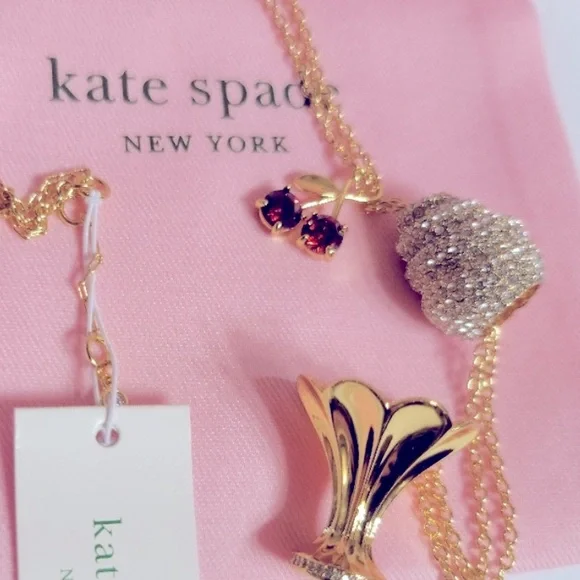 New Kate Spade ice cream sundae pendant necklace - Picture 9 of 17